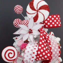 Red Satin Christmas Ribbon Garland with White Dots Flash Sale