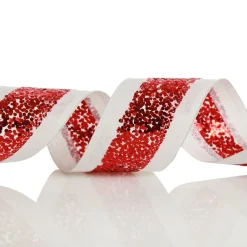 Red Sequin Wired Christmas Ribbon Outlet