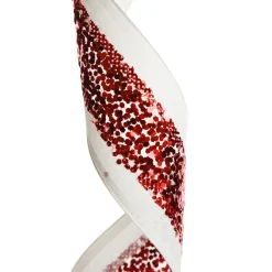 Red Sequin Wired Christmas Ribbon Outlet