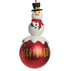 Red Snowman Christmas Character Bauble Hot