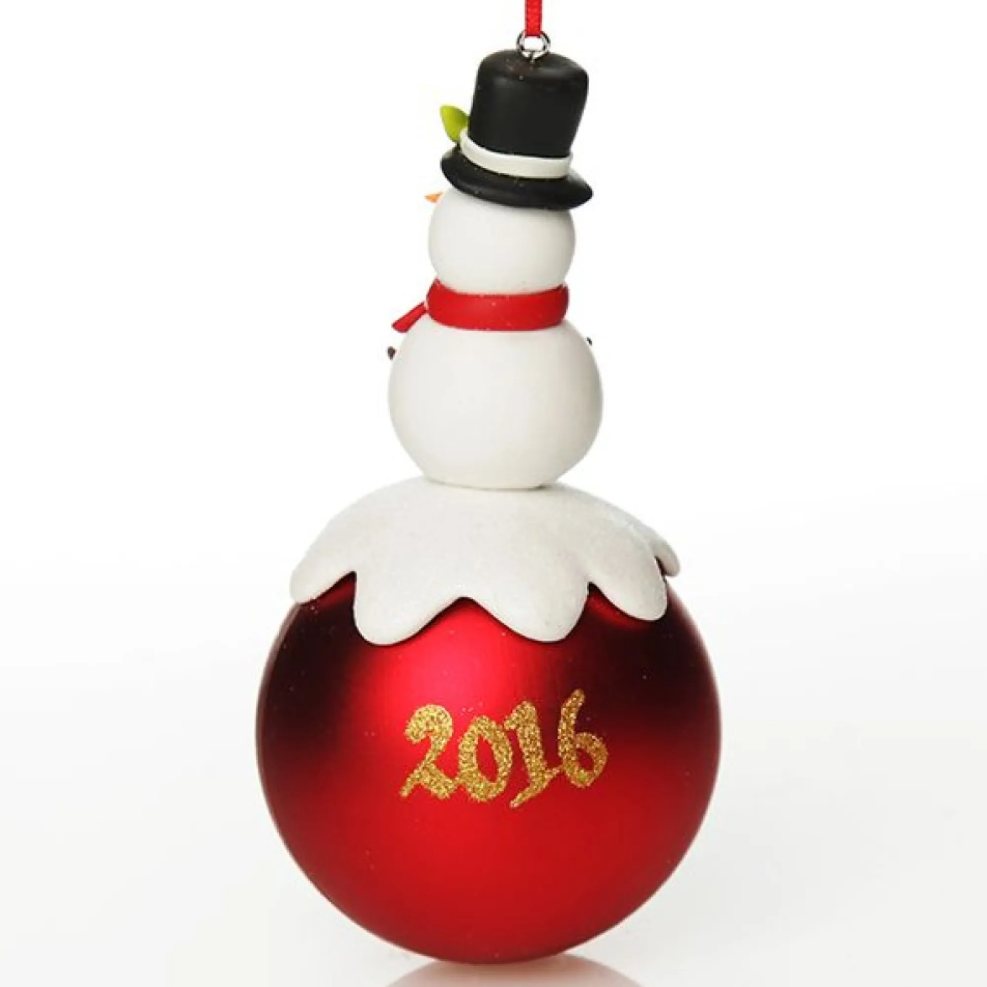 Red Snowman Christmas Character Bauble Hot