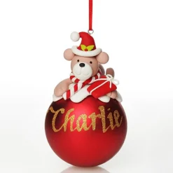 Red Teddy Christmas Character Bauble New