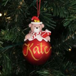 Red Teddy Christmas Character Bauble New