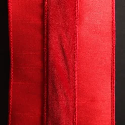 Red Velvet and Dupion Christmas Ribbon Garland Fashion