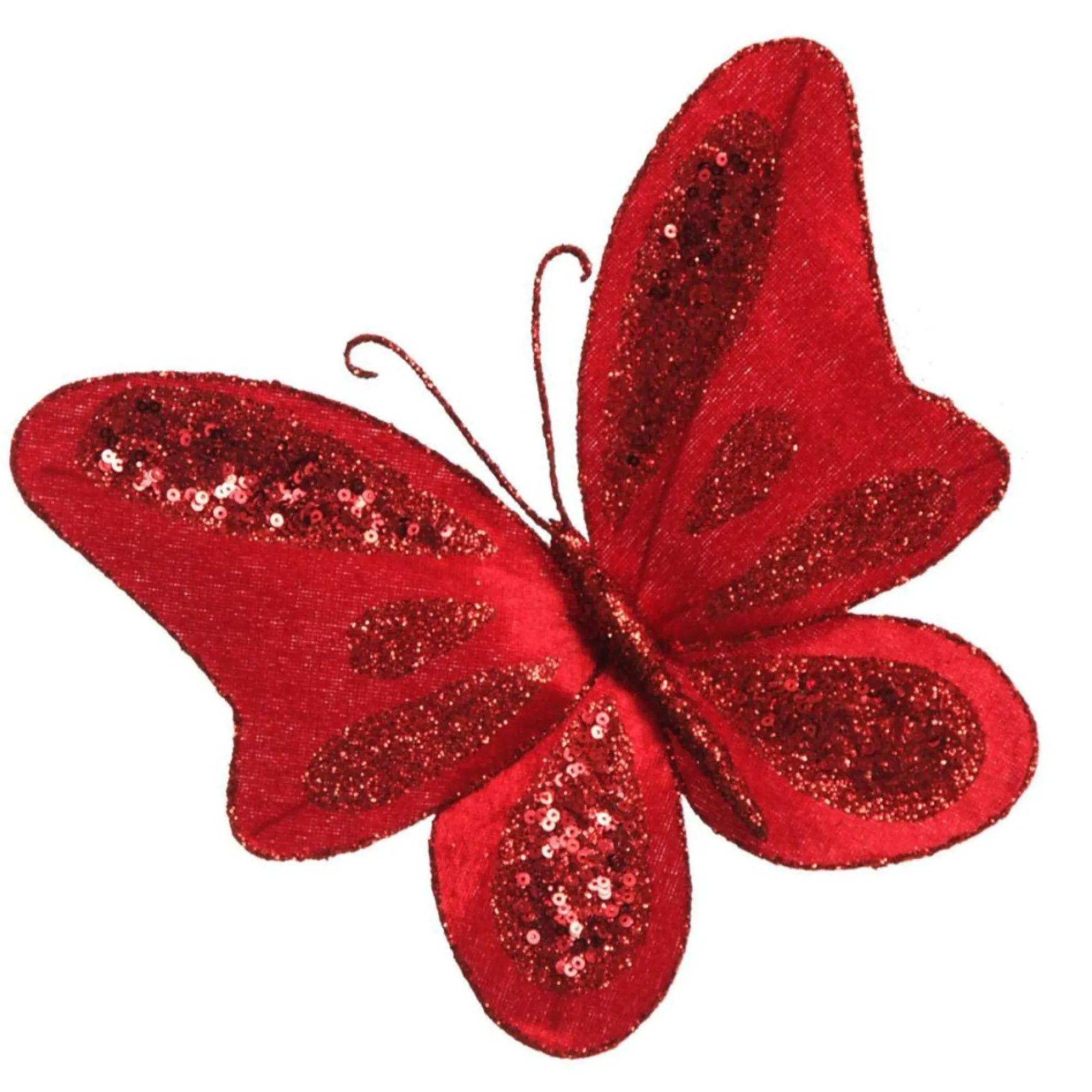 Red Velvet and Sequin Butterfly Clip Clearance