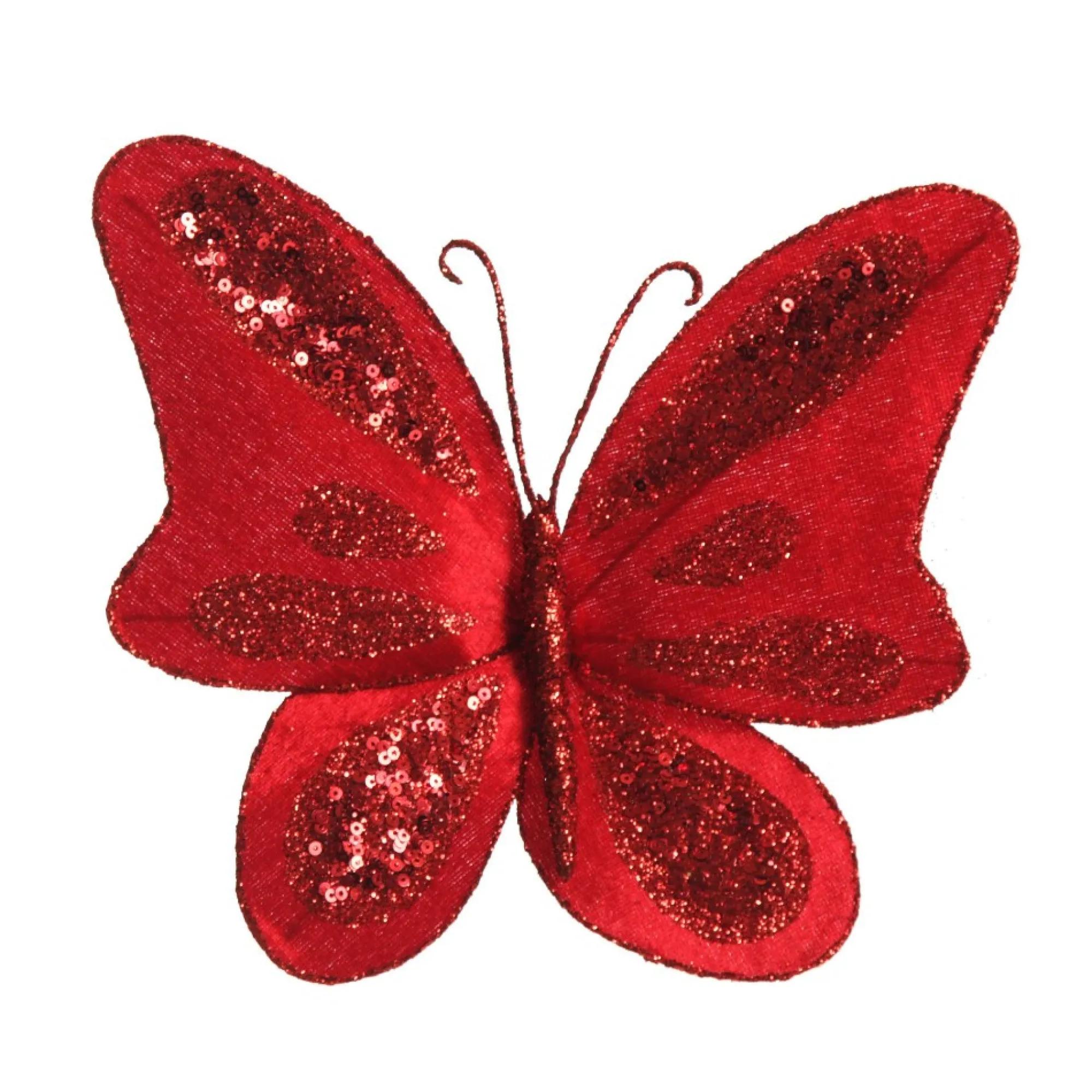 Red Velvet and Sequin Butterfly Clip Clearance