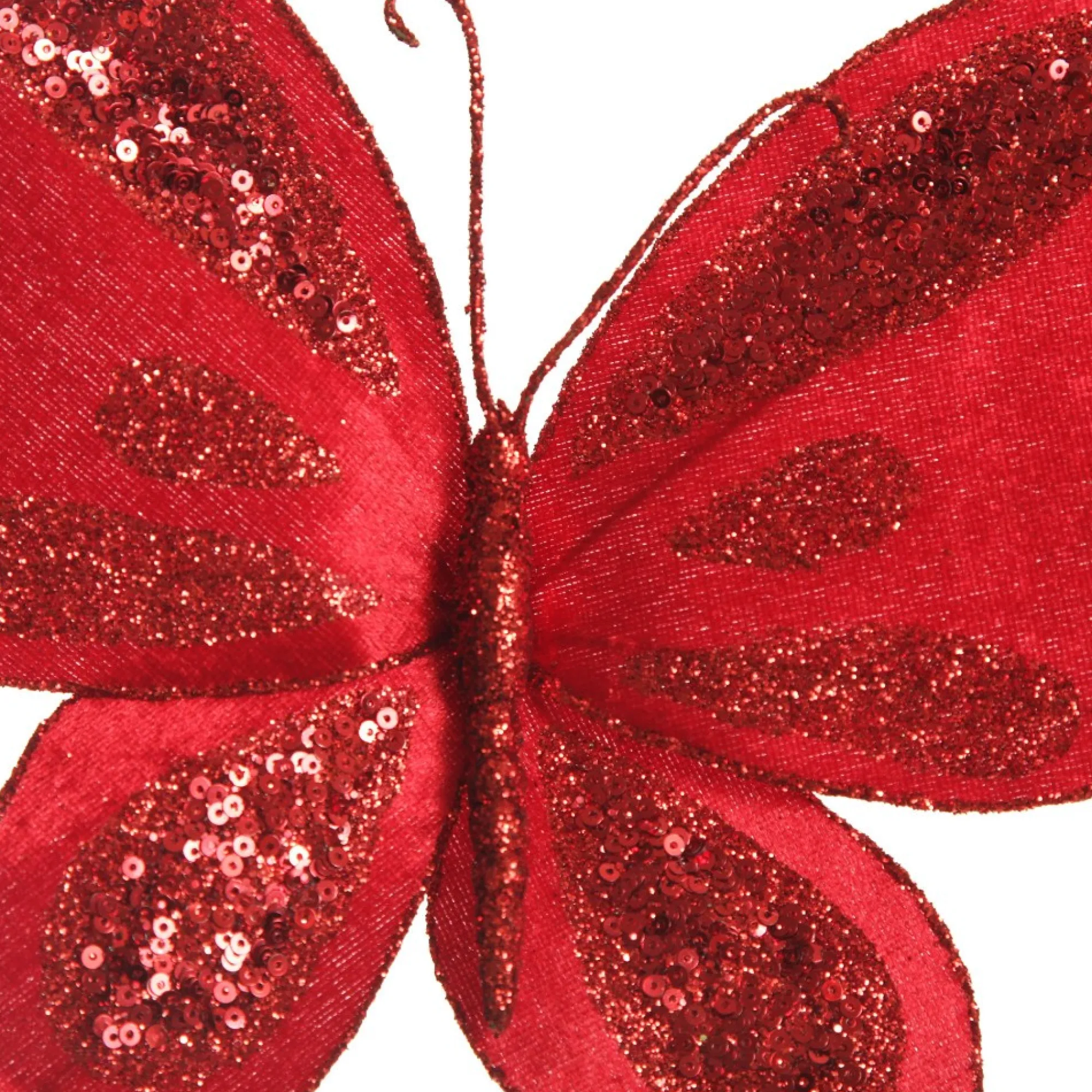 Red Velvet and Sequin Butterfly Clip Clearance