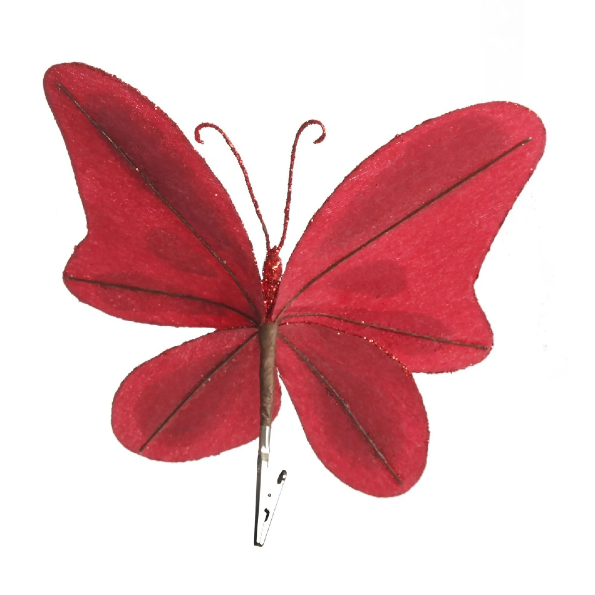 Red Velvet and Sequin Butterfly Clip Clearance