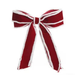 Red Velvet Christmas Bow with Fur Trim Cheap