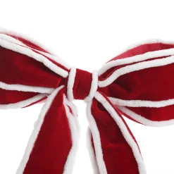 Red Velvet Christmas Bow with Fur Trim Cheap