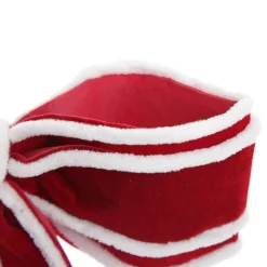 Red Velvet Christmas Bow with Fur Trim Cheap
