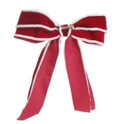 Red Velvet Christmas Bow with Fur Trim Cheap