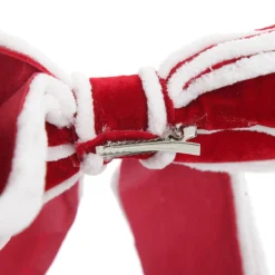 Red Velvet Christmas Bow with Fur Trim Cheap