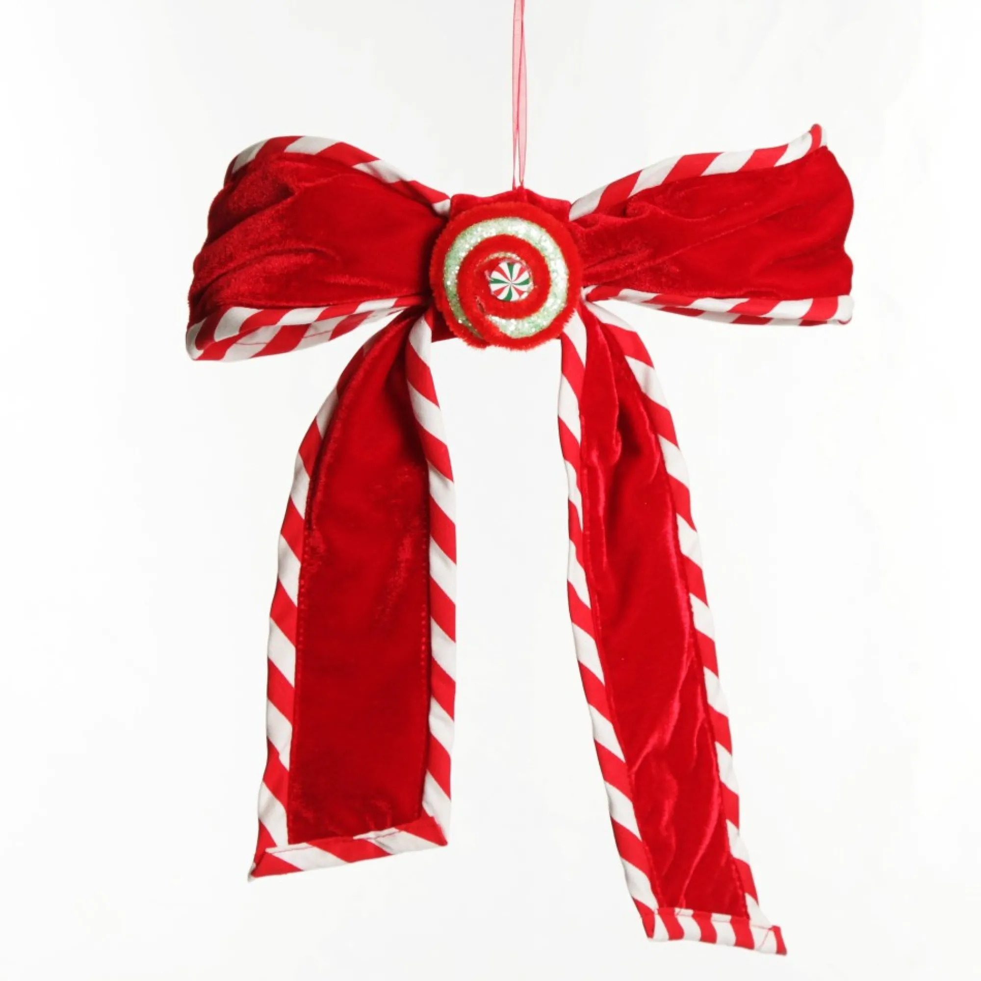 Red Velvet Christmas Bow with Candy Hot