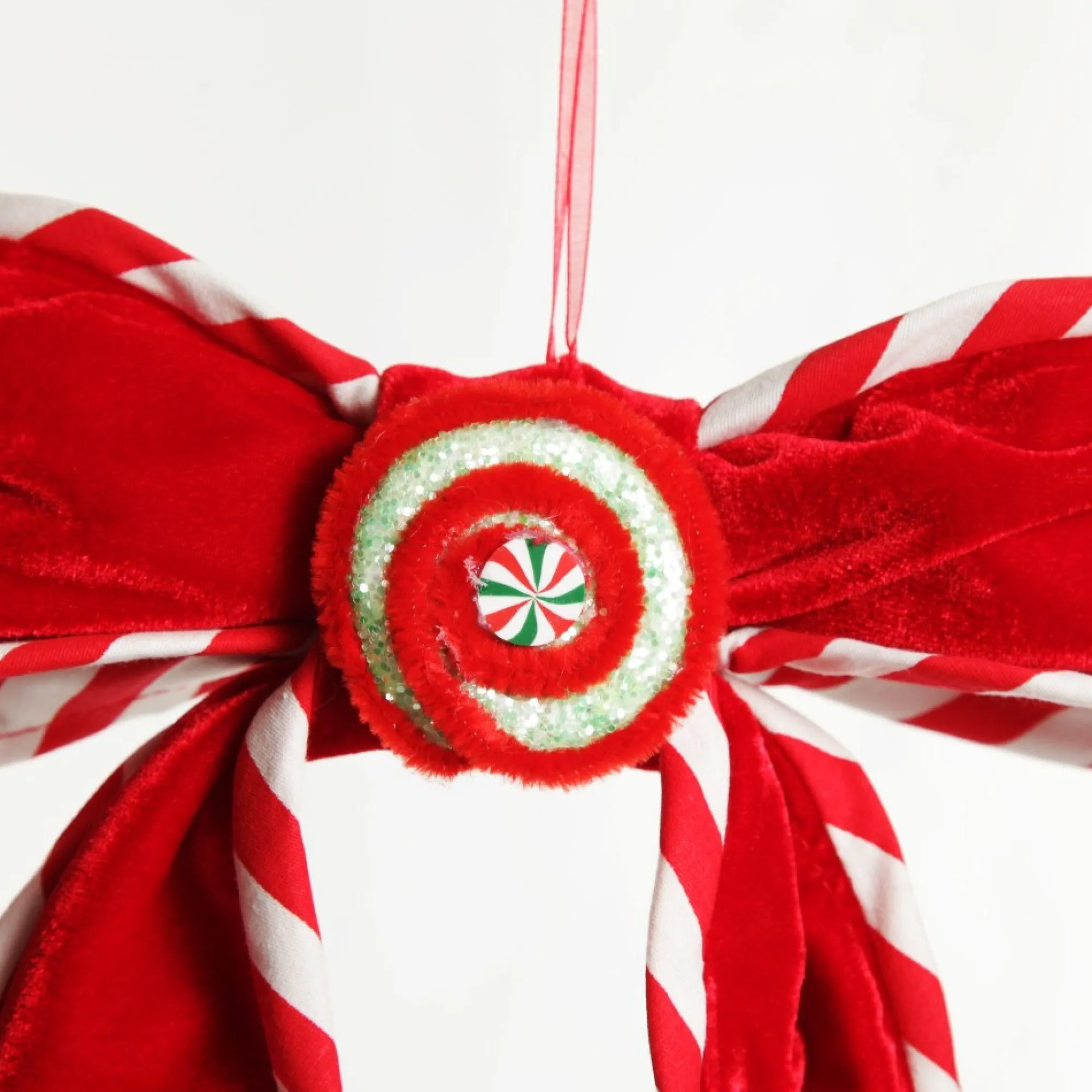 Red Velvet Christmas Bow with Candy Hot