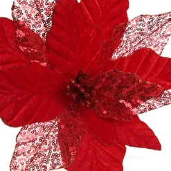 Red Velvet Sequin Flower New