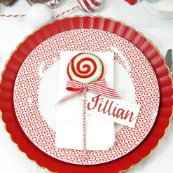 Red with Gold Edging Christmas Charger Plate Shop