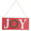 Red Wood Hanging Christmas Joy Plaque Store