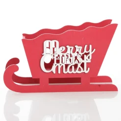 Red Wooden Sleigh with Merry Christmas Cheap