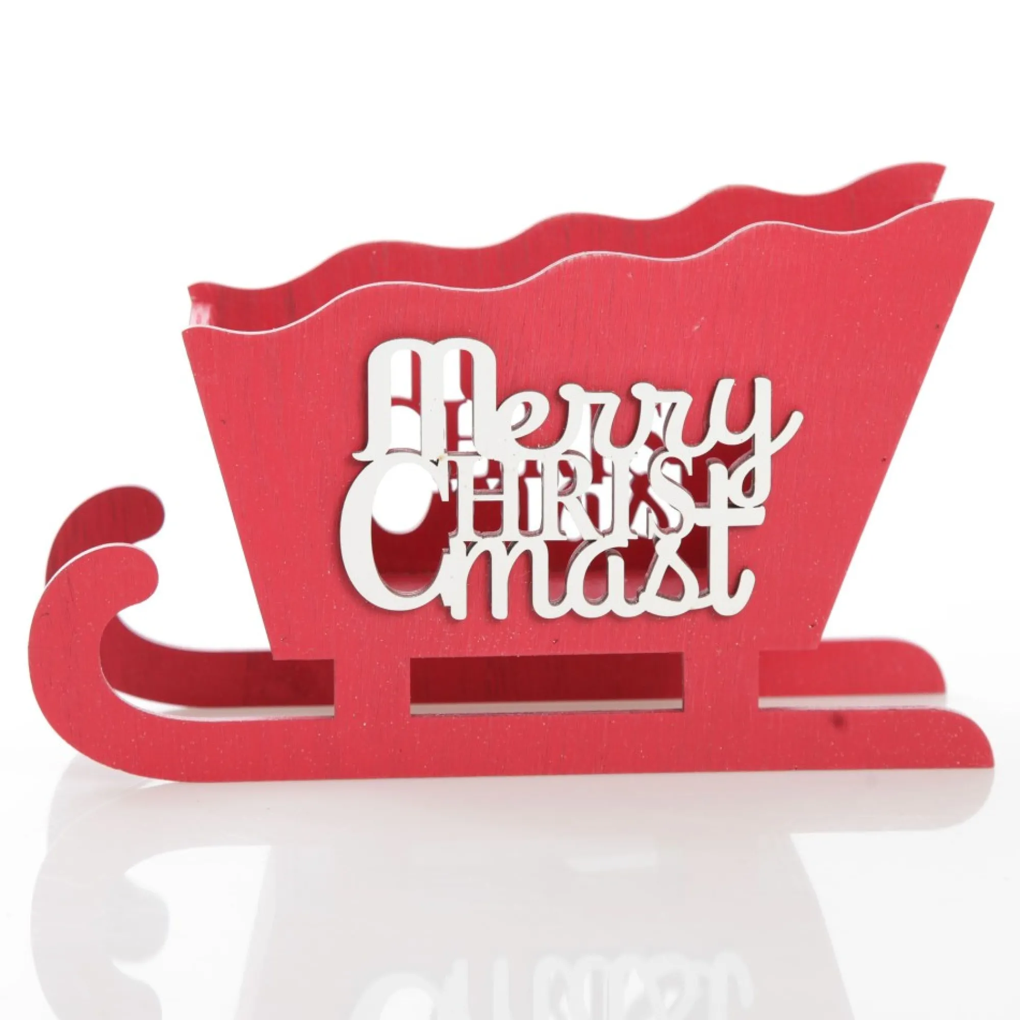 Red Wooden Sleigh with Merry Christmas Cheap