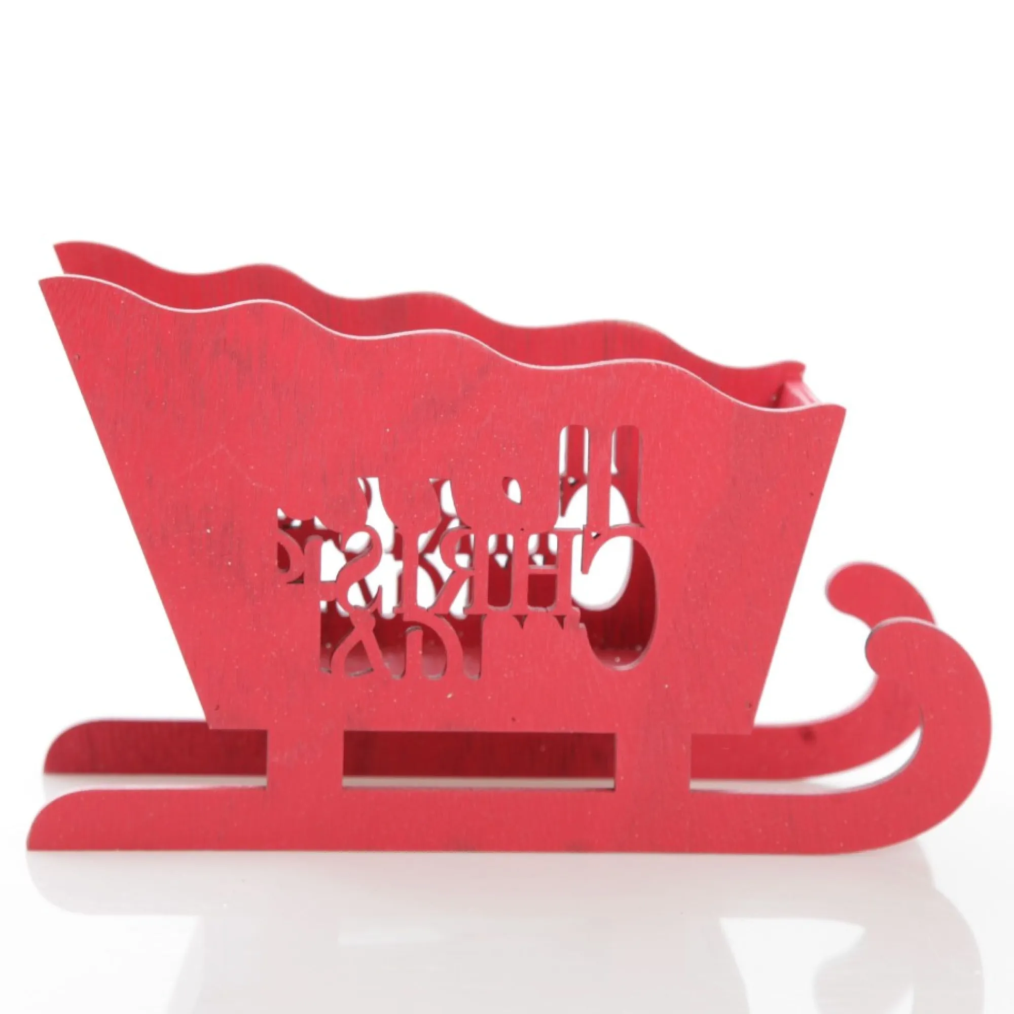 Red Wooden Sleigh with Merry Christmas Cheap