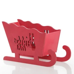 Red Wooden Sleigh with Merry Christmas Cheap