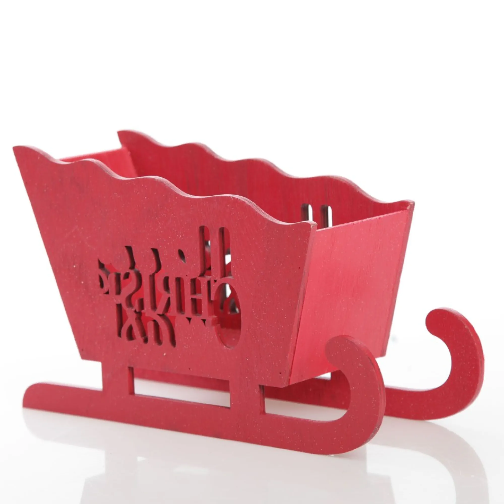 Red Wooden Sleigh with Merry Christmas Cheap