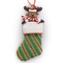 Reindeer in Glitter Stocking Decoration Sale