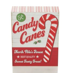 Retro Candy Cane Christmas Wall Box Sign Cheap