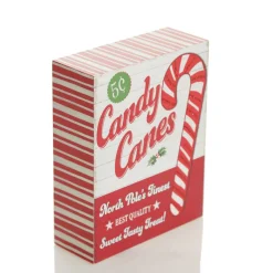 Retro Candy Cane Christmas Wall Box Sign Cheap