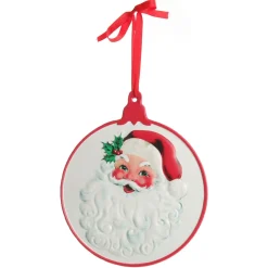 Retro Christmas Metal Santa Bauble Sign Fashion