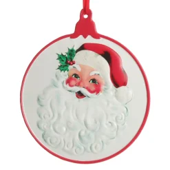 Retro Christmas Metal Santa Bauble Sign Fashion