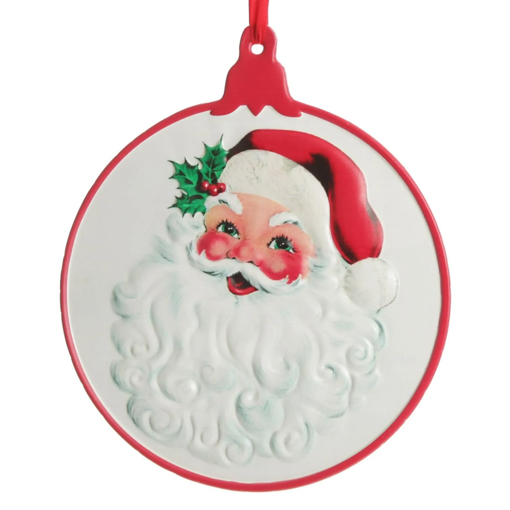 Retro Christmas Metal Santa Bauble Sign Fashion