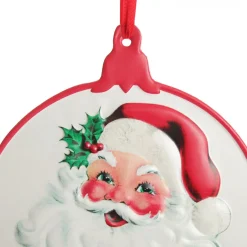 Retro Christmas Metal Santa Bauble Sign Fashion