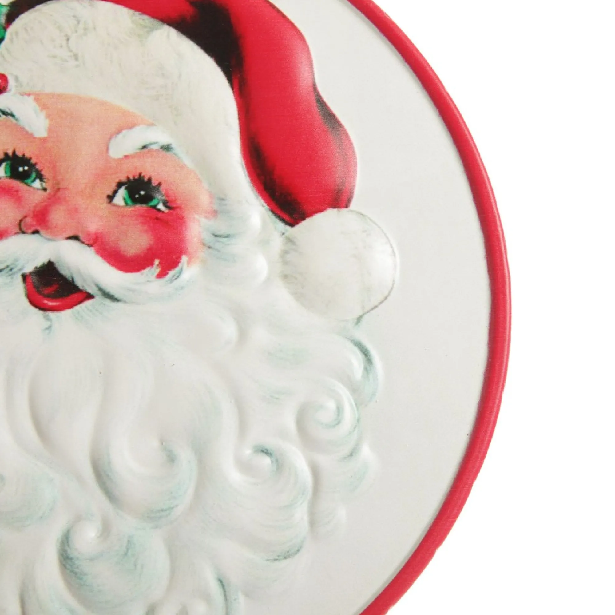 Retro Christmas Metal Santa Bauble Sign Fashion
