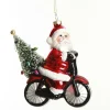 Retro Glass Santa on Motorbike Christmas Decoration Sale