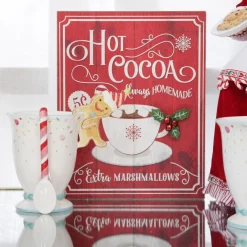 Retro Hot Cocoa Christmas Wall Box Sign Fashion