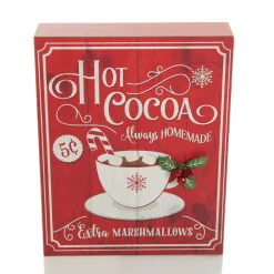 Retro Hot Cocoa Christmas Wall Box Sign Fashion