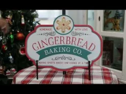 Retro Metal Gingerbread Baking Co Christmas Wall Sign Store