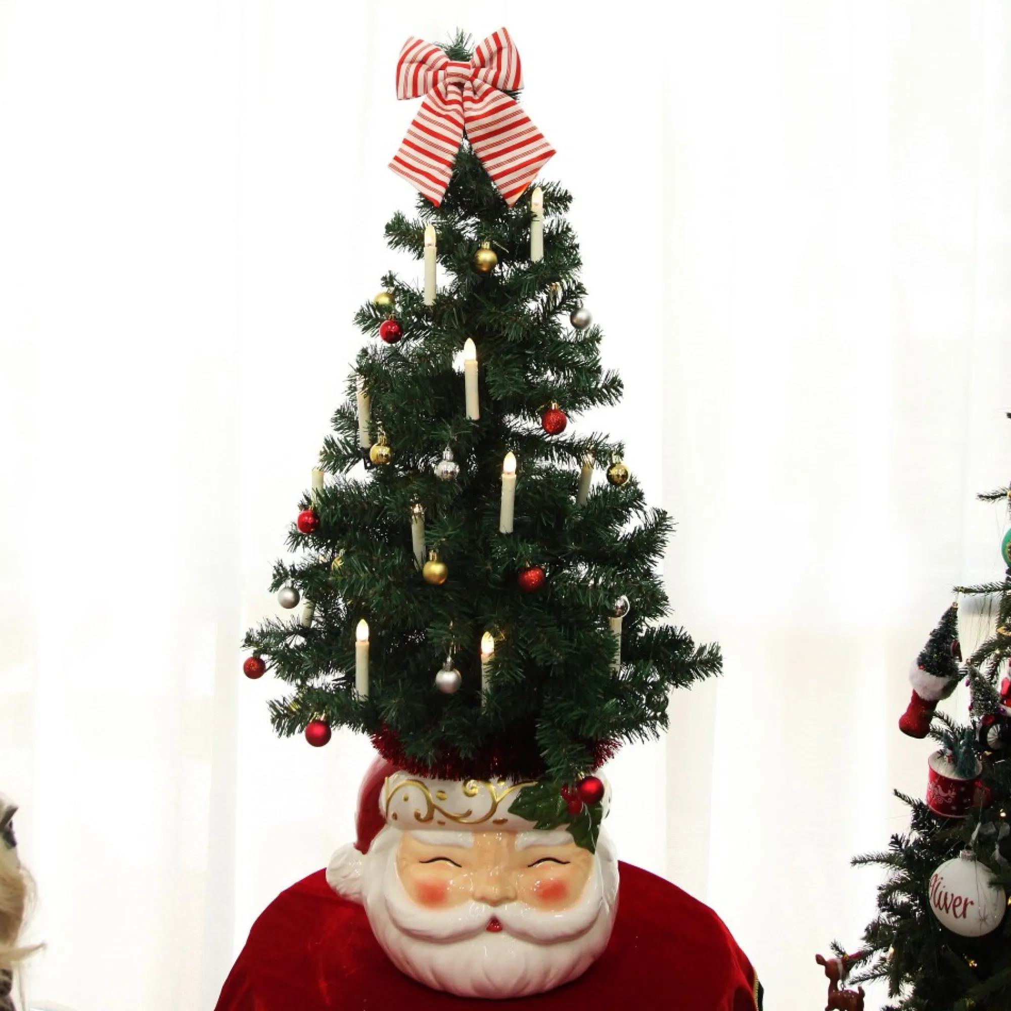 Retro Santa Planter Pot Christmas Ornament Hot