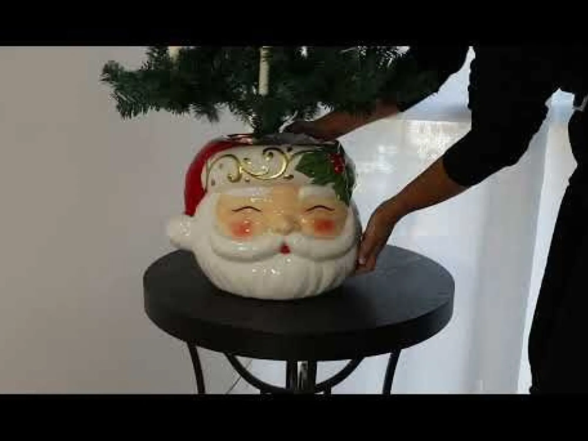 Retro Santa Planter Pot Christmas Ornament Hot