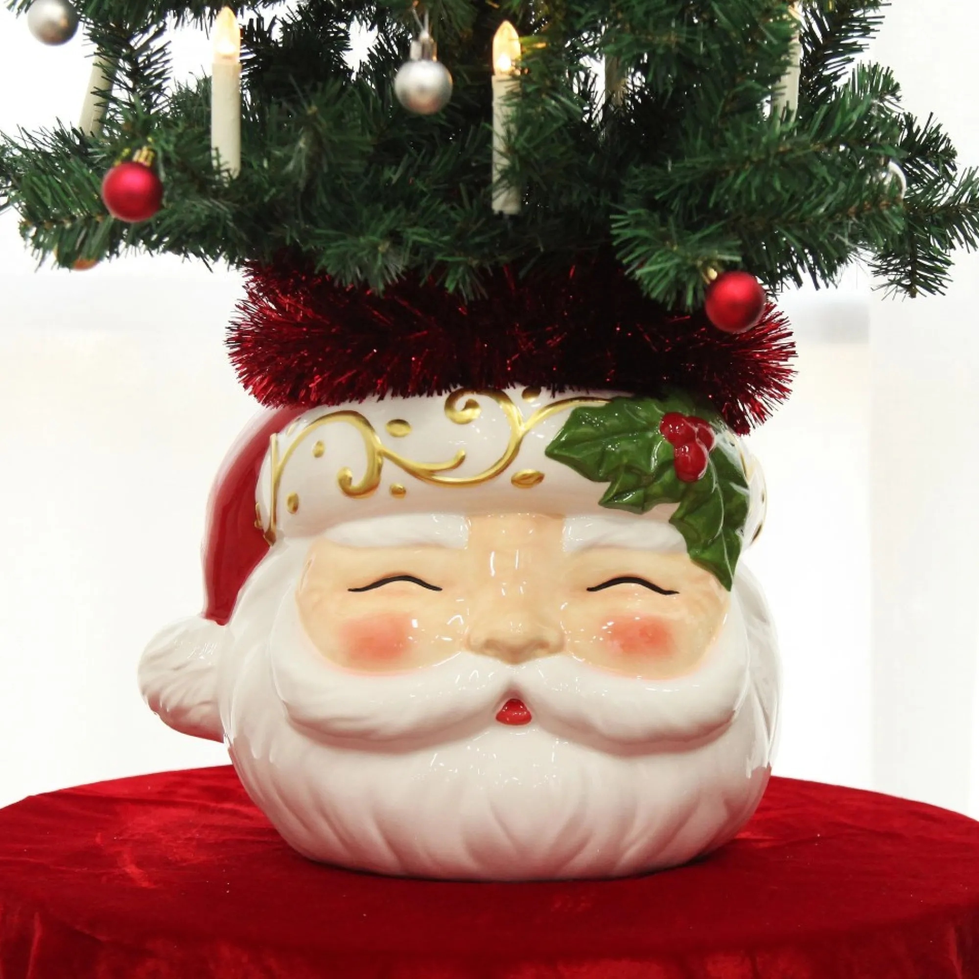 Retro Santa Planter Pot Christmas Ornament Hot