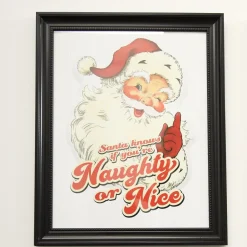 Retro Vintage Santa Christmas Posters Set of 3 Outlet
