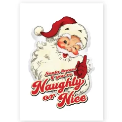 Retro Vintage Santa Christmas Posters Set of 3 Outlet