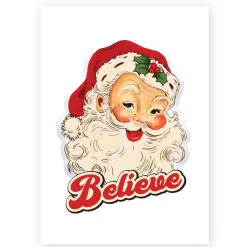 Retro Vintage Santa Christmas Posters Set of 3 Outlet