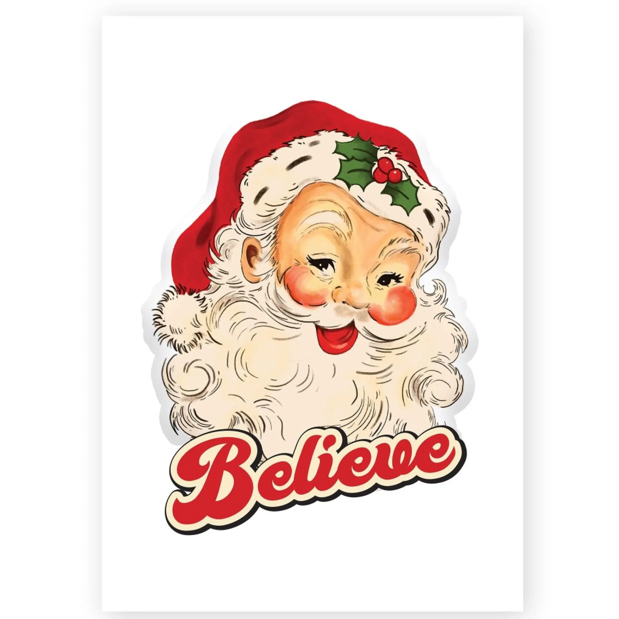Retro Vintage Santa Christmas Posters Set of 3 Outlet