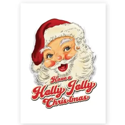 Retro Vintage Santa Christmas Posters Set of 3 Outlet