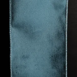 Reversible Blue Velvet and Champagne Satin Wired Christmas Ribbon Garland Cheap