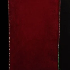 Reversible Dark Red Velvet and Green Satin Wired Christmas Ribbon Garland Store