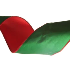 Reversible Green and Red Satin Wired Christmas Ribbon Garland Online